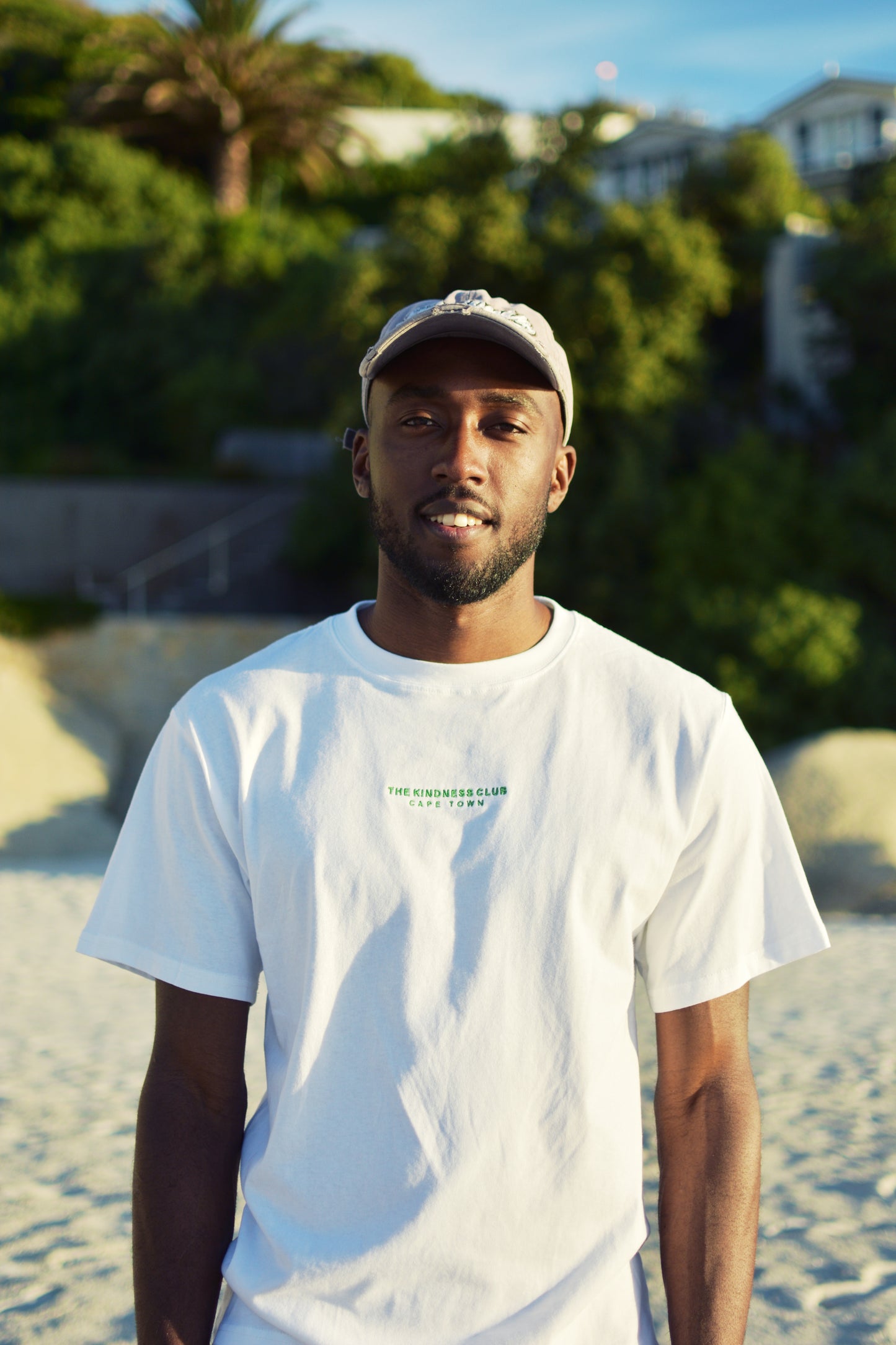 Unisex T-Shirt white with green embroidery